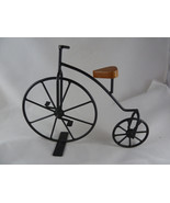 Hi-Wheel Bike Black Metal &amp; Wood Art Decor Stands Free 8&quot; tall 11&quot; long - $10.88