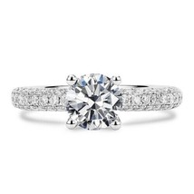 2Ct Solitaire Künstlicher Diamant Sterlingsilber Verlobung Hochzeit Braut Ring - £79.67 GBP