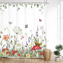 Spring Cool Wildflowers Shower Curtain 60Wx72L Inches Watercolor Lavender Purple - $21.99