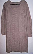 Chadwicks Sweater Dress / Long Sweater - Cable Knit - Size Pm - Tan - Euc! - £23.16 GBP