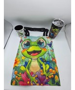 Frog Off I&#39;m Busy Ceramic Coffee Mug &amp; Travel Tumbler with Frog Tote Bag... - $560.02 MXN
