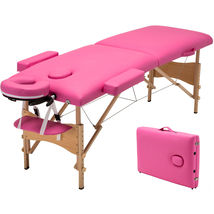 Pink 84&quot;L Portable Fold Massage Table Facial SPA Beauty Bed Tattoo With ... - $129.89