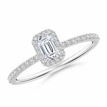 ANGARA Diamond Emerald-Cut Halo Engagement Ring in 14K Gold (HSI2, 0.51 Ctw) - £1,753.83 GBP