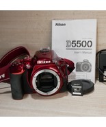 Nikon D5500 24.2MP Digital DSLR Camera Body RED *MINT* SHUTTER ONLY 196! - $356.39