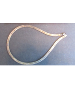 Vtg 925 Vermeil Sterling Herringbone Flat Necklace Stars pattern Italy  L27 - $277.07 MXN