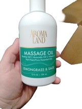 Lemongrass &amp; Sage Body Massage Oil 12 oz - £9.47 GBP