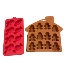 Silicone Holiday Baking Tray Molds Lot of 2 Candy Cooking Gifts Wilton - £10.97 GBP