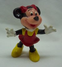 Vintage Walt Disney Minnie Mouse 2&quot; Pvc Toy Figure 1980&#39;s Hong Kong - £11.86 GBP