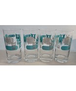 4 Vintage MCM Royal China Atomic Blue Heaven 5 5/8&quot; Tumblers Drinking Gl... - $1,300.38 MXN