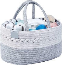 Baby Diaper Caddy Organizer - 100% Cotton Rope Nursery Storage Bin - LARGE - $27.71