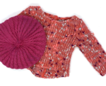 American Girl Coral Confetti Sweater &amp; Pink Beret - £15.00 GBP