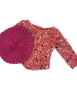 American Girl Coral Confetti Sweater &amp; Pink Beret - £15.13 GBP