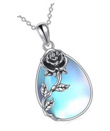 925 Sterling Silver Moonstone Necklace Filigree Teardrop Pendant Jewelry - $2,366.80 MXN
