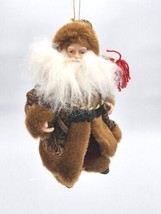 Dillard&#39;s Trimmings VTG Santa Ornament in Fur Trim Coat  In ORIGINAL Box - £12.16 GBP