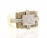 Diamond Men&#39;s Cluster ring 10kt Yellow Gold 411179 - £400.11 GBP