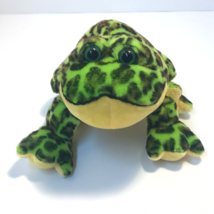 GANZ Bullfrog Stuffed Animal Frog Plush Green Speckled Spotted Webkinz NO CODE - £6.25 GBP