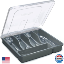 YICOCHI Utensil Holder With Lid, Silverware Tray Drawer Organizer, Gray - $41.62