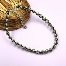 Natural Dalmatian Jasper 8x8 mm Beads Adjustable Thread Necklace ATN-63 - £11.18 GBP