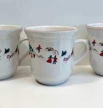 1995 White Christmas Farberware 3 pcs Coffee Mugs Katherine Babanovsky Vtg HGS2B - £16.21 GBP