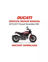 2015-2017 Ducati Scrambler 800 Service Repair Workshop Manual - $22.53 CAD