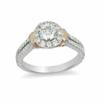 Enchanted Disney Fine Jewelry Round Cut Diamond Frame Bridal Ring Two-Tone Ring - £94.59 GBP