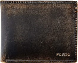 Fossil Men&#39;s Leather Bifold Wallet with Flip ID Window for Men - £77.21 GBP