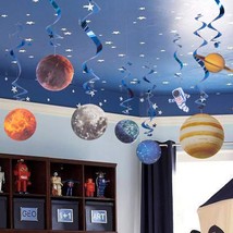 10Pcs Solar System Hanging Swirl Decorations Space Party Decorations Hanging Sol - £19.17 GBP