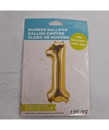 Number ONE Balloon Helium or Air Jumbo Size Gold 34 Inch - £7.06 GBP