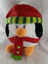 Pete The Penguin Plush with Christmas Scarf American Greetings Carlton Cards 10" - $12.86