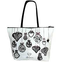 Retired Brighton Christmas Ornaments Love Notes Faux Saffino Leather Tote Bag - £70.39 GBP