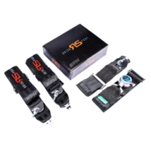 RS Racing Black Seat Belt Harness 4 Point 3&quot; Snap On Sports Cam Lock Universal - $132.56