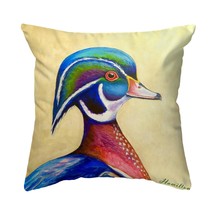Betsy Drake Mr. Wood Duck Small Noncorded Pillow 12x12 - £39.46 GBP