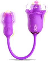 Sex Toy Dildo Vibrator 3in1 for Women - 10 Tongue Licking G Spot (Purple) - £18.46 GBP