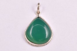 Pendentif Argent Massif Collier Vert Naturel Onyx PS-1552 - £43.96 GBP