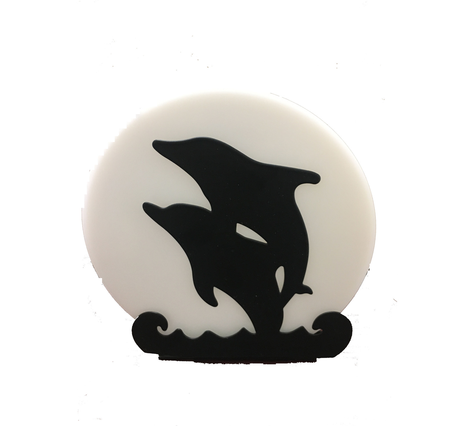 DOLPHINS SWIMMING DECORATIVE CANDLE HOLDER - $6.25