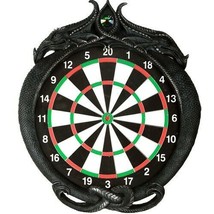 Medieval Gothic Dungeon Crystal Dual Dragon Dart Board Wall Game Room Pl... - $109.99