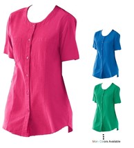 NEW Women&#39;s Crinkle Cotton T-Shirt Top with Short Sleeves Plus Big Size M-5XL - £8.00 GBP+