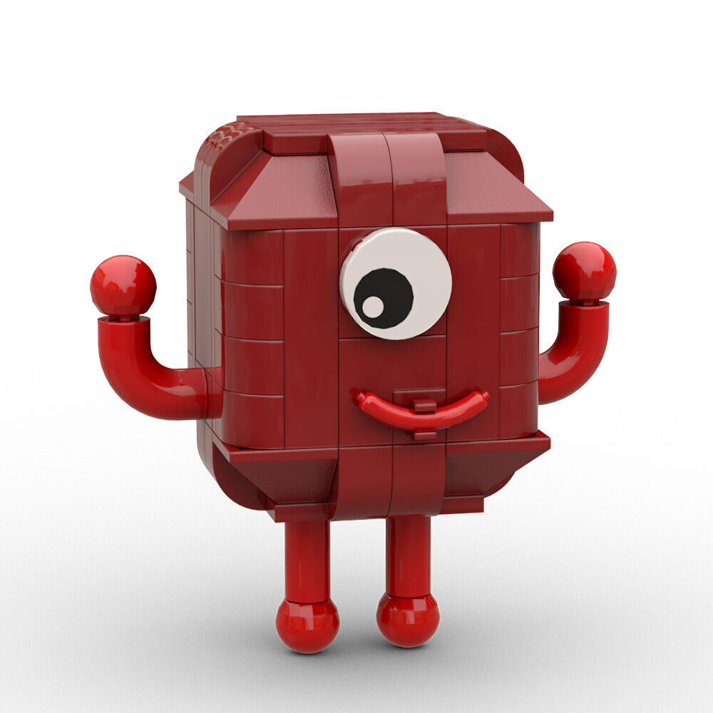 BuildMoc Number B|0cks Cube ONE Model Red Monster 101 Pieces from Cartoon - $9.28