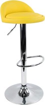 Kktoner Pu Leather Round Bar Stool With Back Rest Height Adjustable Swivel Pub - £60.10 GBP