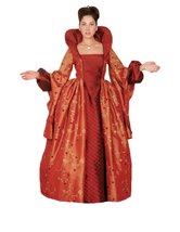 Women&#39;s Queen Elizabeth Gown Theater Costume Dress, Large Burgundy - £318.58 GBP+