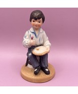 Mother Goose Nursery Rhyme Porcelain Figurine Boy With Thumb In Pie Sitt... - $4.94