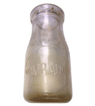Wambaugh Half Pint Elkhart, IN Milk Bottle Vintage Embossed Rare - $41.78