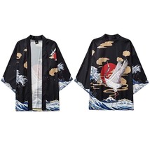 Japanese Kimono Jacket Crane Great Wave Harajuku 2022 Hip Hop Men Japan Streetwe - £62.46 GBP