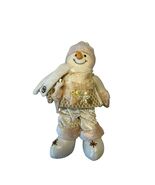 American Payroll Association Snowman Plush 12” Winter Decor Gold Cream H... - $21.60