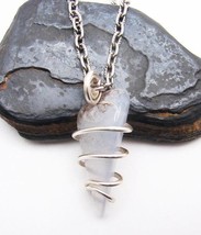Calming Energy Blue Chalcedony Pendant Sterling Silver #127 - $44.00