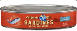California Girl Sardines in Tomato Sauce 15 Oz (Pack Of 2 Cans) - $34.65