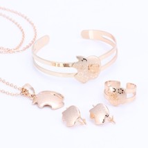 Baby Girls Jewelry Sets Children Gifts Gold Color Kids Jewelry Set Pendant Neckl - £17.83 GBP