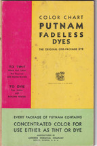 PUTNAM Dyes Vintage Color Chart Monroe Chemical Quincy, Illinois - £3.16 GBP