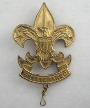 BS of A Boy Scouts Gold Tone Eagle Pin Pat 1911 Be Prepared Fleur de Lis Vintage - £15.35 GBP