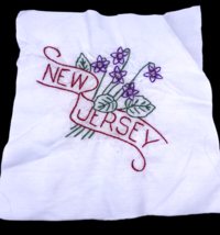 New Jersey Embroidered Quilted Square Frameable Art State Needlepoint Vi... - $11.30